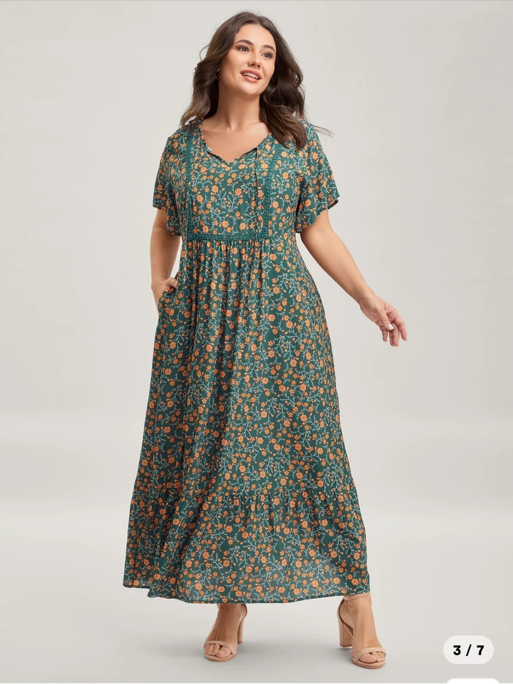 BNWT BloomChic Floral Print Neck Tie Maxi Dress